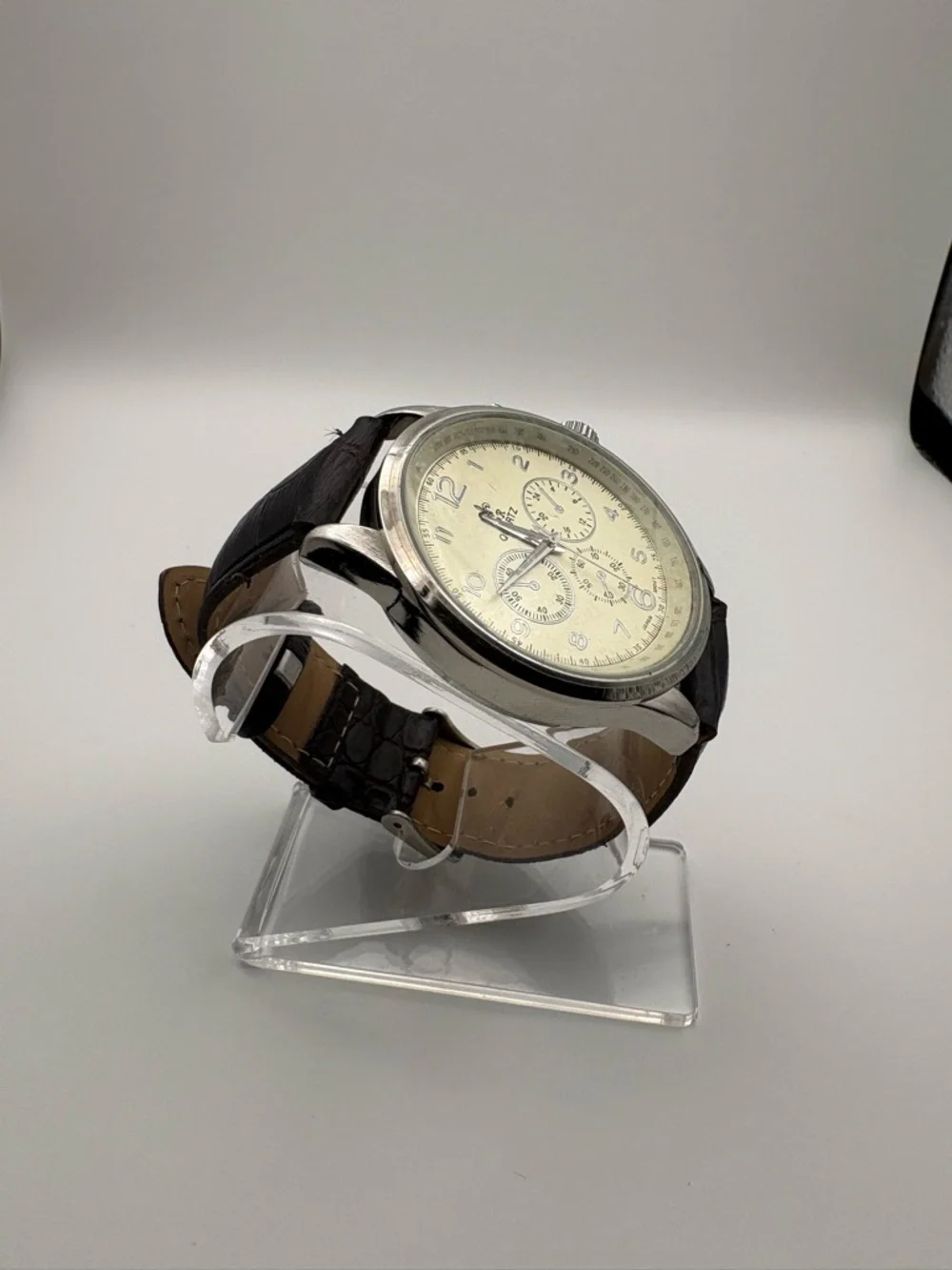 Bella & Rose Classic Analog Watch in Cream Face with‎ Brown Strap